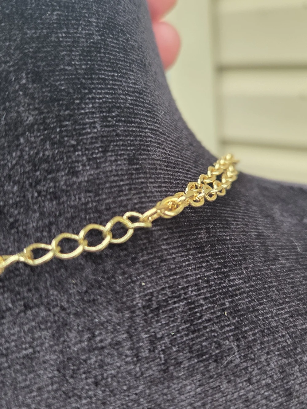 Gold-Tone Layered Necklace with Coral Teardrop Stones